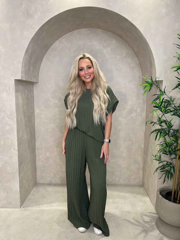 Pleated Top And Trouser Set