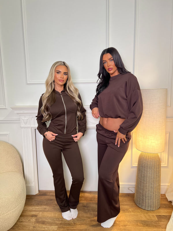 Inside Edit Chocolate Dipped Hem Hoodie & Boot Cut Trousers