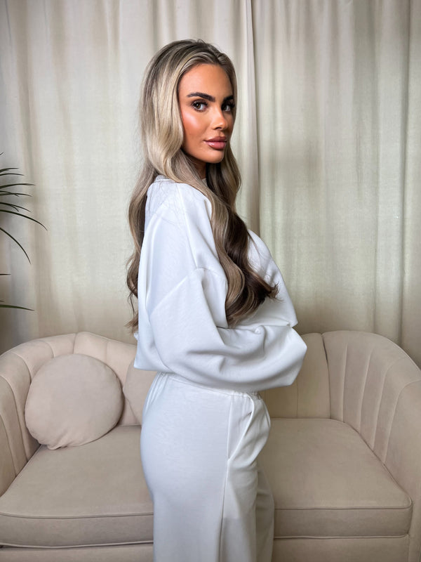 Inside Edit White Balloon Hem Top & Wide Leg Trousers
