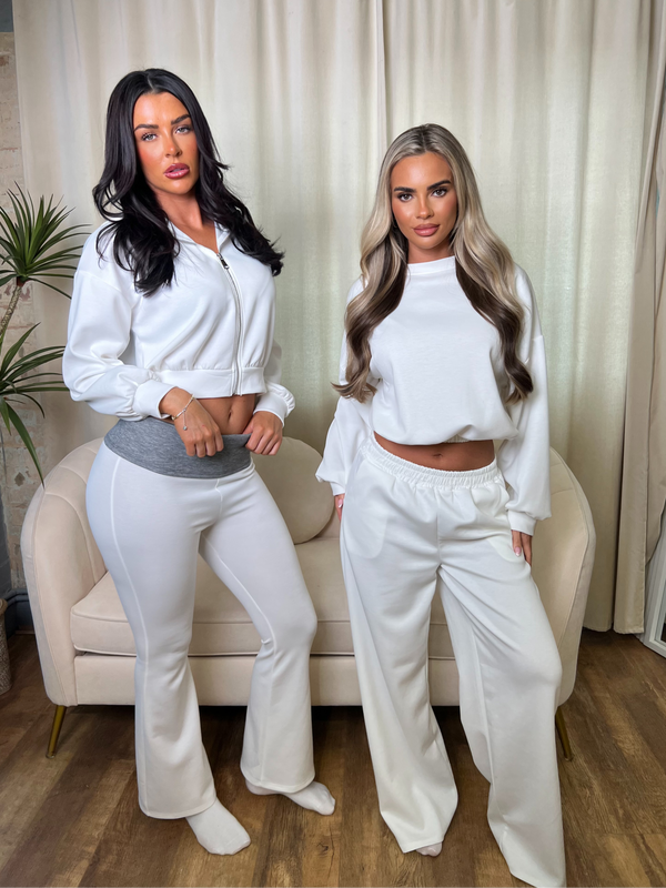 Inside Edit White Balloon Hem Top & Wide Leg Trousers