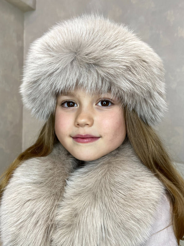 Childrens Latte Luxury Fur Adjustable Headband
