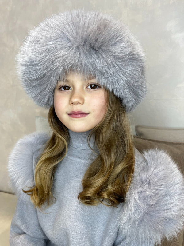 Babies Light Grey Luxury Fur Headband