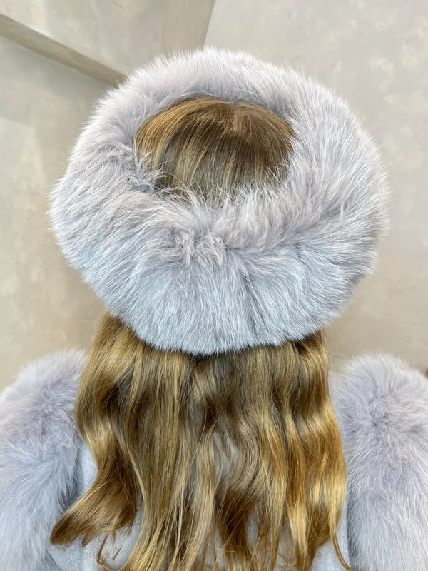 Childrens Light Grey Luxury Fur Headband