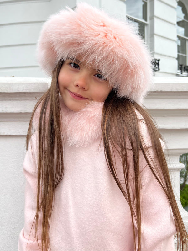 Childrens Baby Pink Luxury Fur Headband
