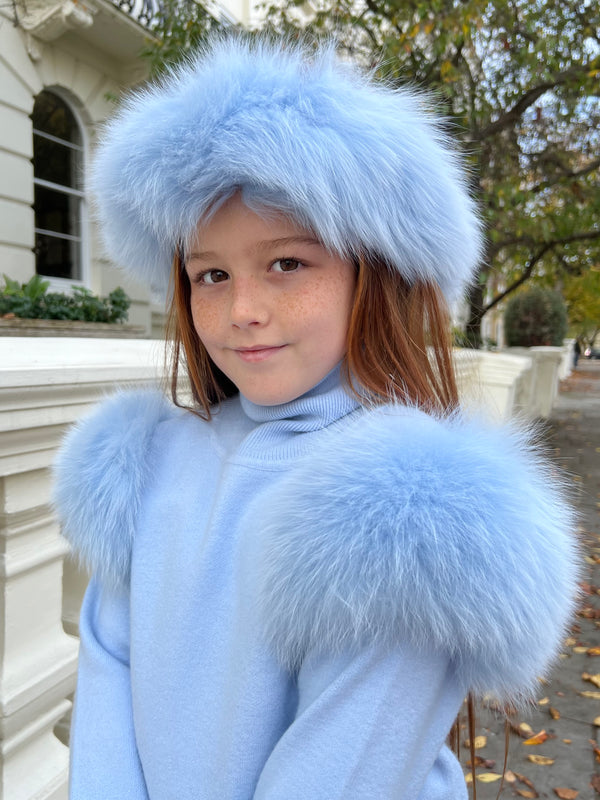 Babies Baby Blue Luxury Fur Headband