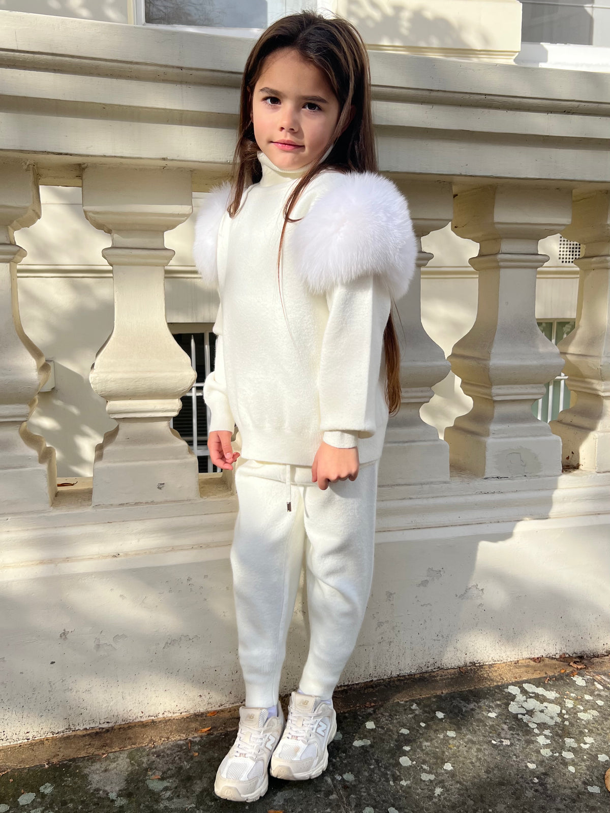 Luxury Fur Roll Neck Jogger Tracksuit