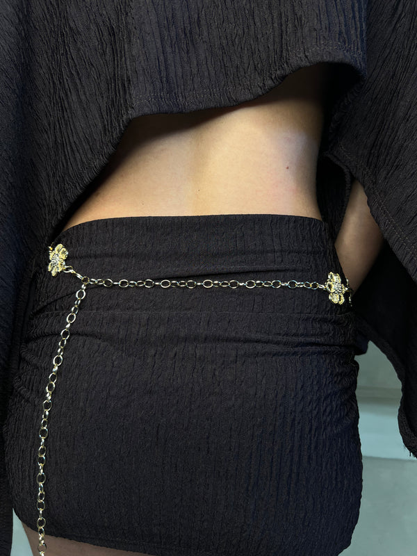 Gold Flower Chain Belt - HL London