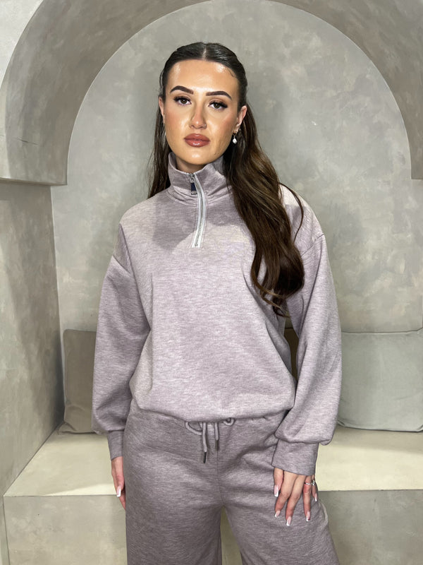 Taupe Quarter Zip Co Ord