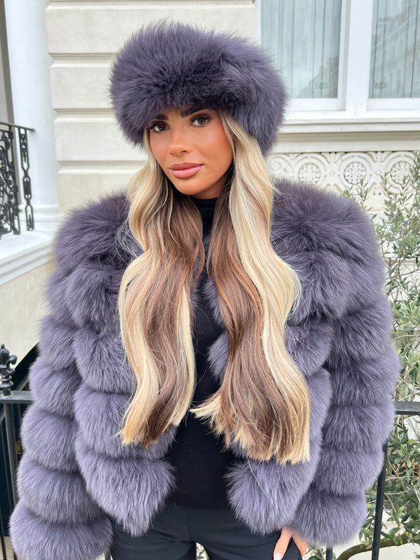 Charcoal Luxury Fur Headband