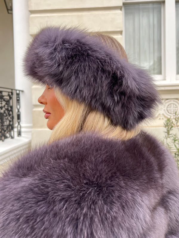 Charcoal Luxury Fur Headband