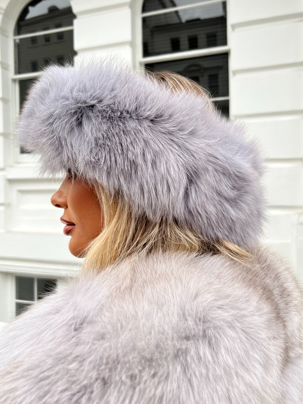 Light Grey Luxury Fur Headband