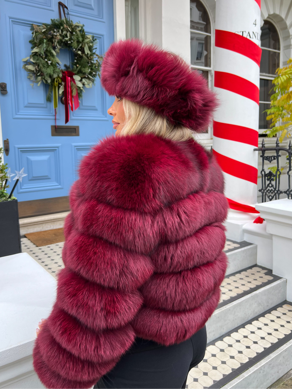 Burgundy Luxury Fur Headband