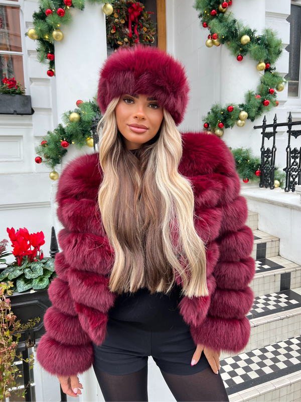 Burgundy Luxury Fur Headband