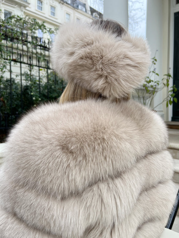 Dark Beige Luxury Fur Headband