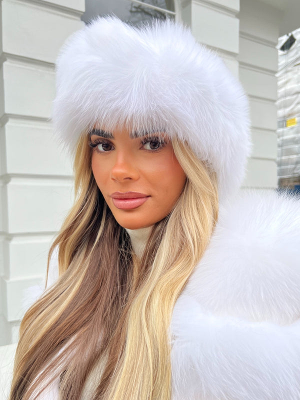 White Luxury Fur Headband