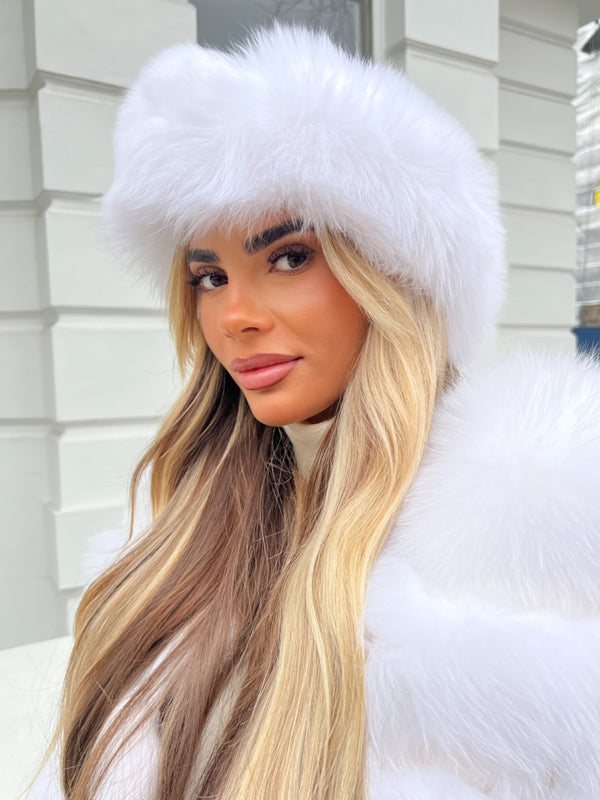White Luxury Fur Headband