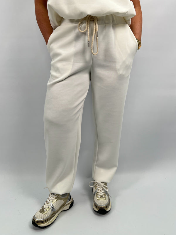 Spring Forward White Drawstring Jogging Bottoms