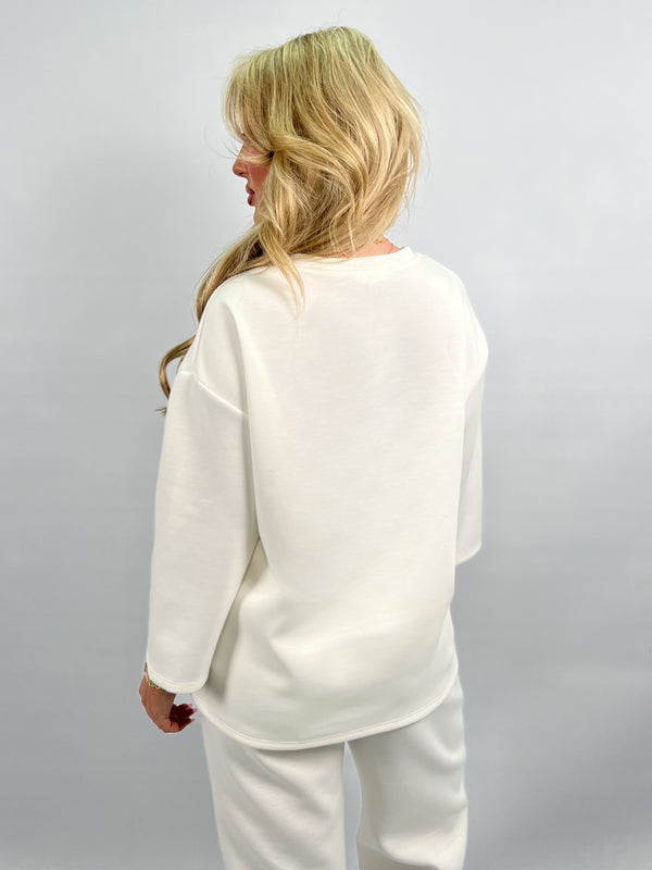 Spring Forward White 3/4 Sleeve Top