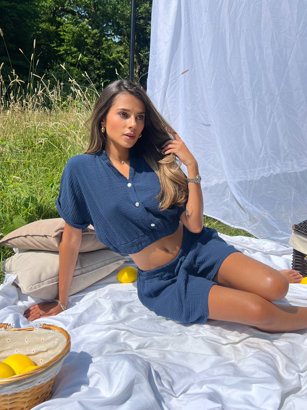 Sorrento Navy Drawstring Shorts
