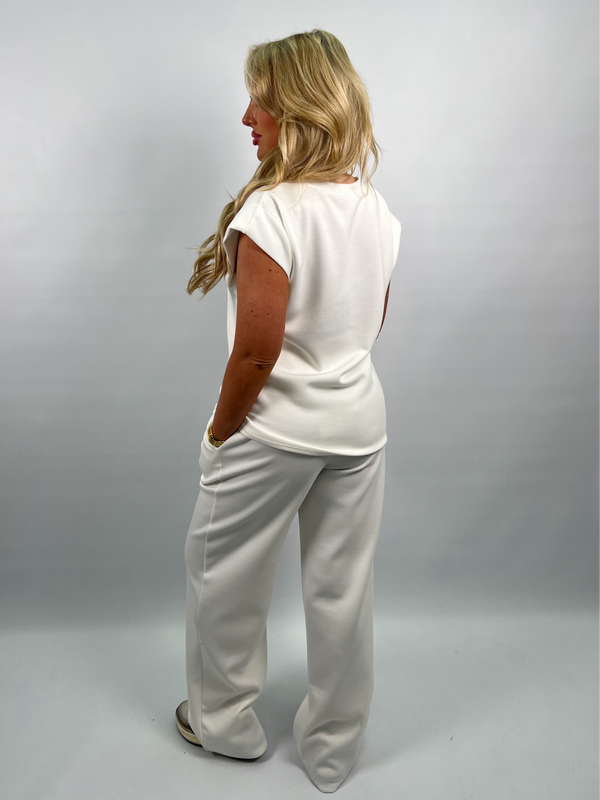 Spring Forward White Capped Sleeve T-Shirt