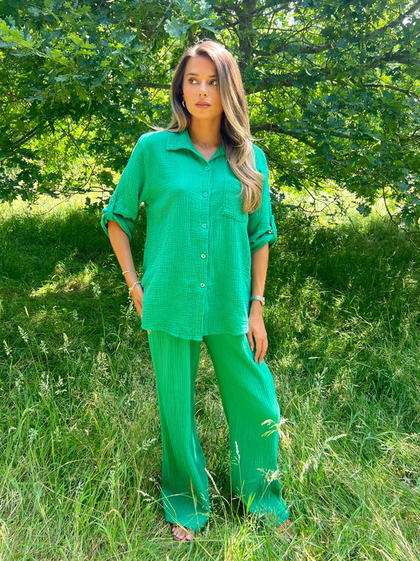 Sorrento Green Drawstring Trousers