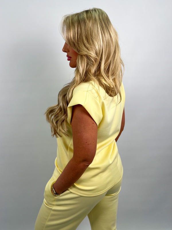 Spring Forward Lemon Capped Sleeve T-Shirt