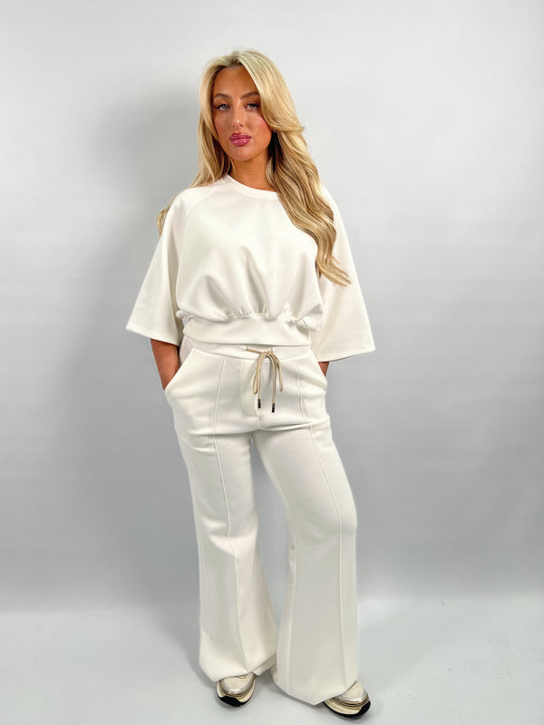 Spring Forward White Bootcut Trousers