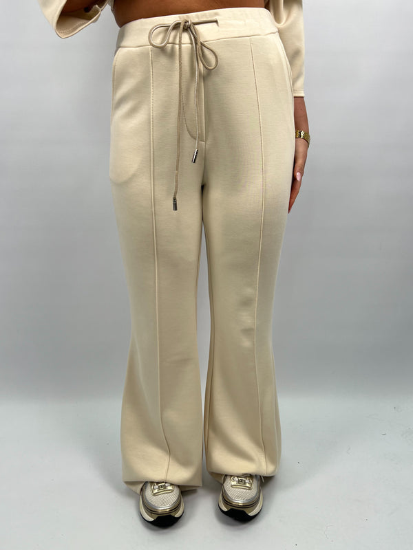 Spring Forward Beige Bootcut Trousers