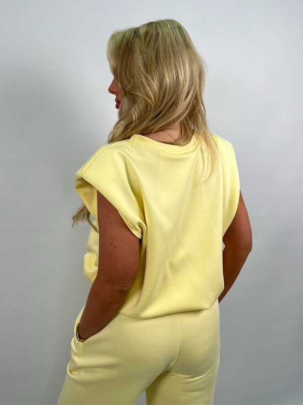 Spring Forward Lemon Balloon Hem Capped Sleeve T-Shirt