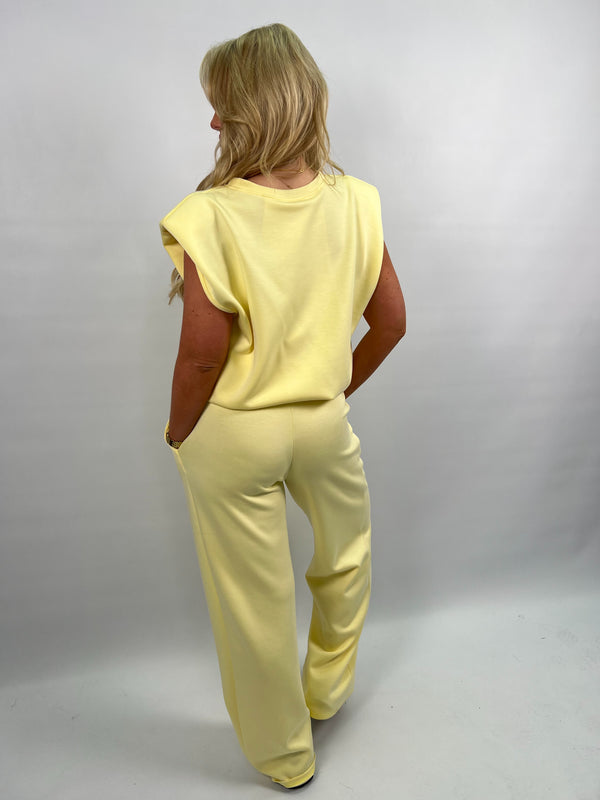 Spring Forward Lemon Balloon Hem Capped Sleeve T-Shirt