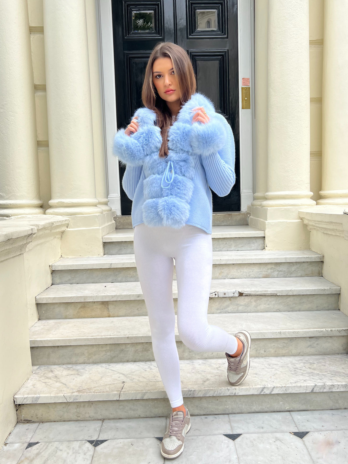 Premium Faux Fur Trimmed Cardigan