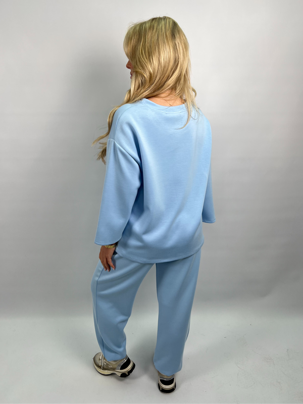 Spring Forward Baby Blue 3/4 Sleeve Top