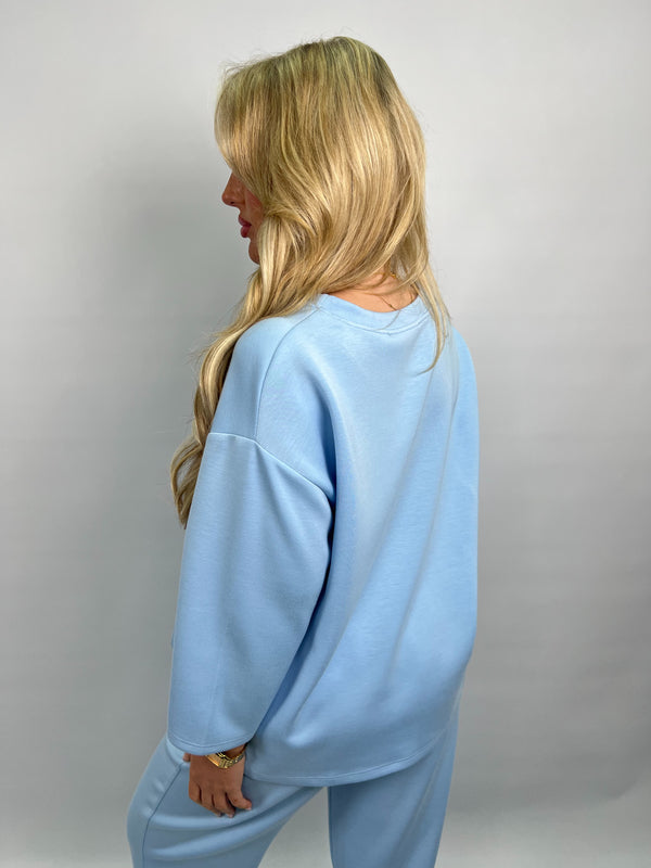 Spring Forward Baby Blue 3/4 Sleeve Top
