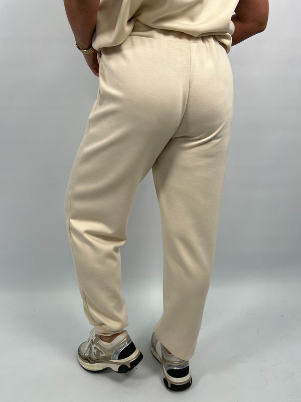 Spring Forward Beige Drawstring Jogging Bottoms