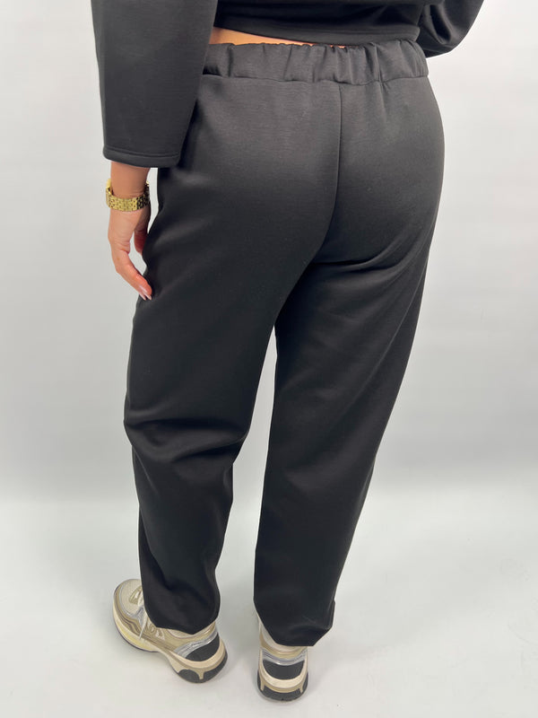 Spring Forward Black Drawstring Jogging Bottoms