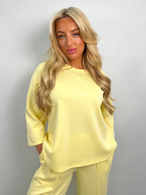 Spring Forward Lemon 3/4 Sleeve Top