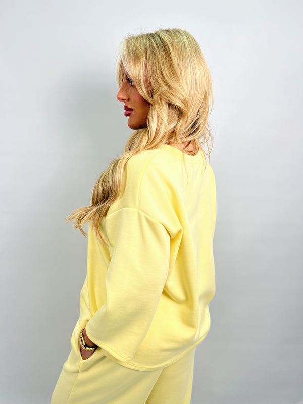 Spring Forward Lemon 3/4 Sleeve Top