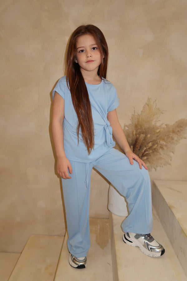 Lauren Goodger & Larose Childrens Baby Blue Side Tie Top