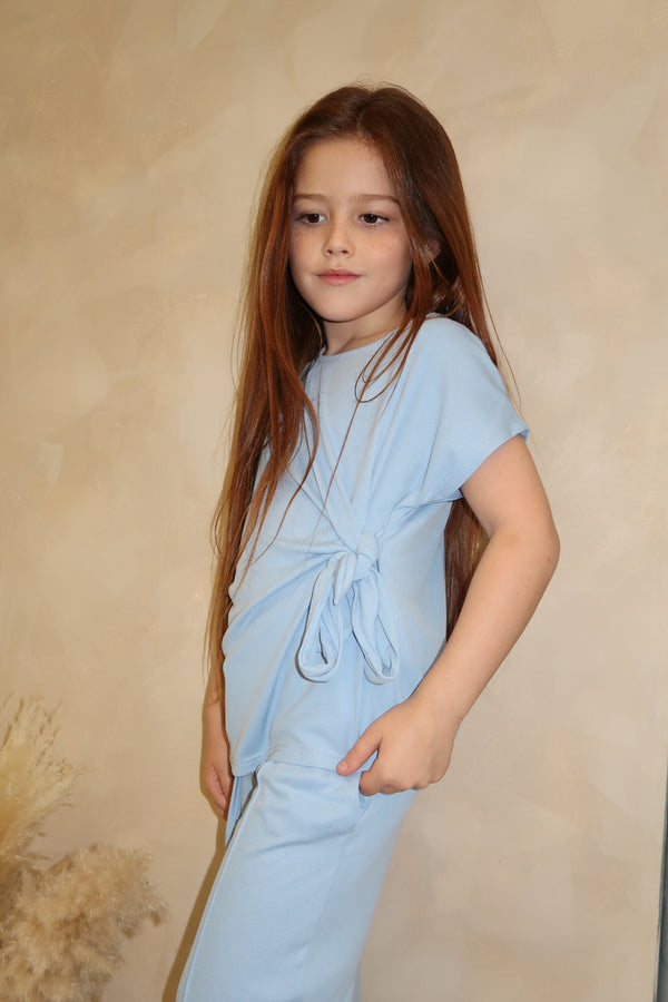 Lauren Goodger & Larose Childrens Baby Blue Side Tie Top