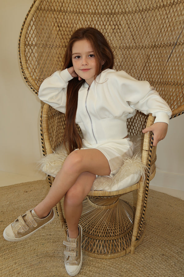 Lauren Goodger & Larose Childrens Beige Side Stripe Drawstring Shorts