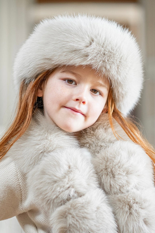 Babies Beige Luxury Fur Headband - H&L