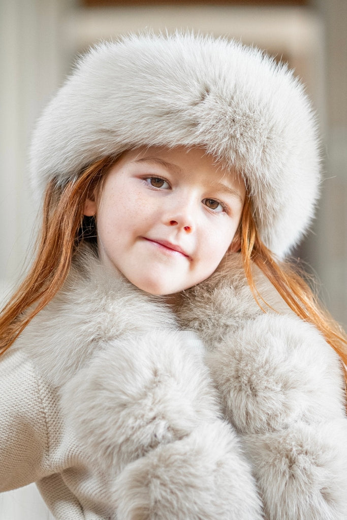 Babies Beige Luxury Fur Headband - H&L