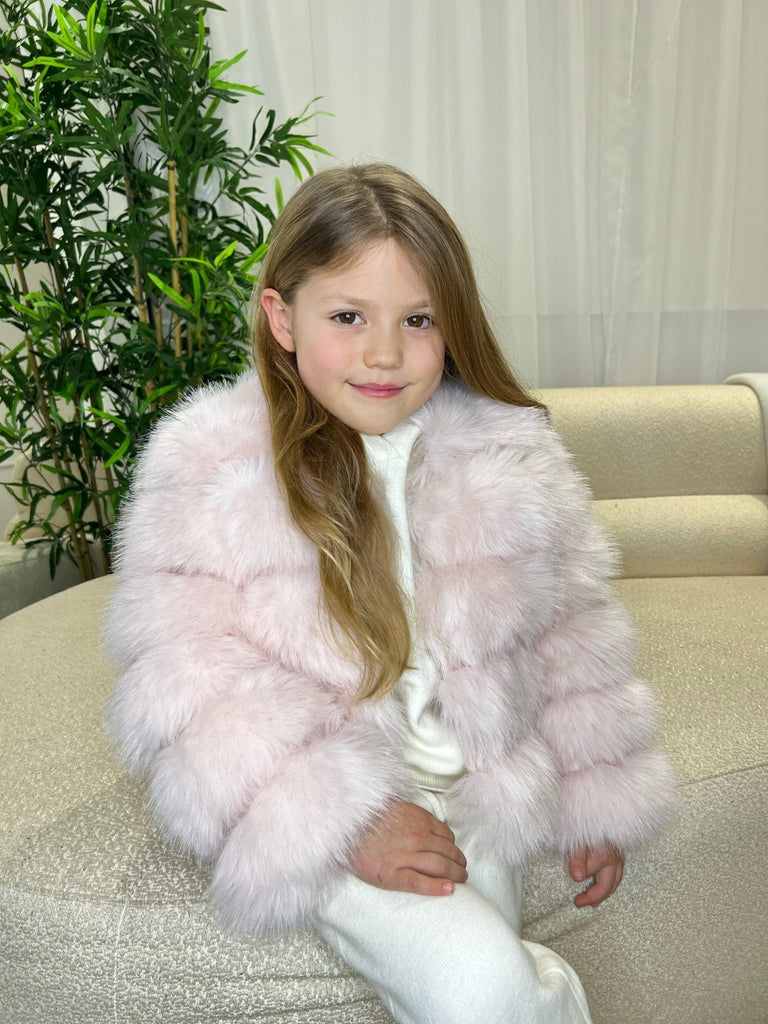 Baby Pink Kids Faux Fur Coat - H&L