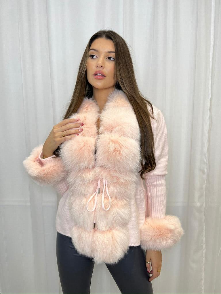 Baby Pink Luxury Fur Cardigan - H&L