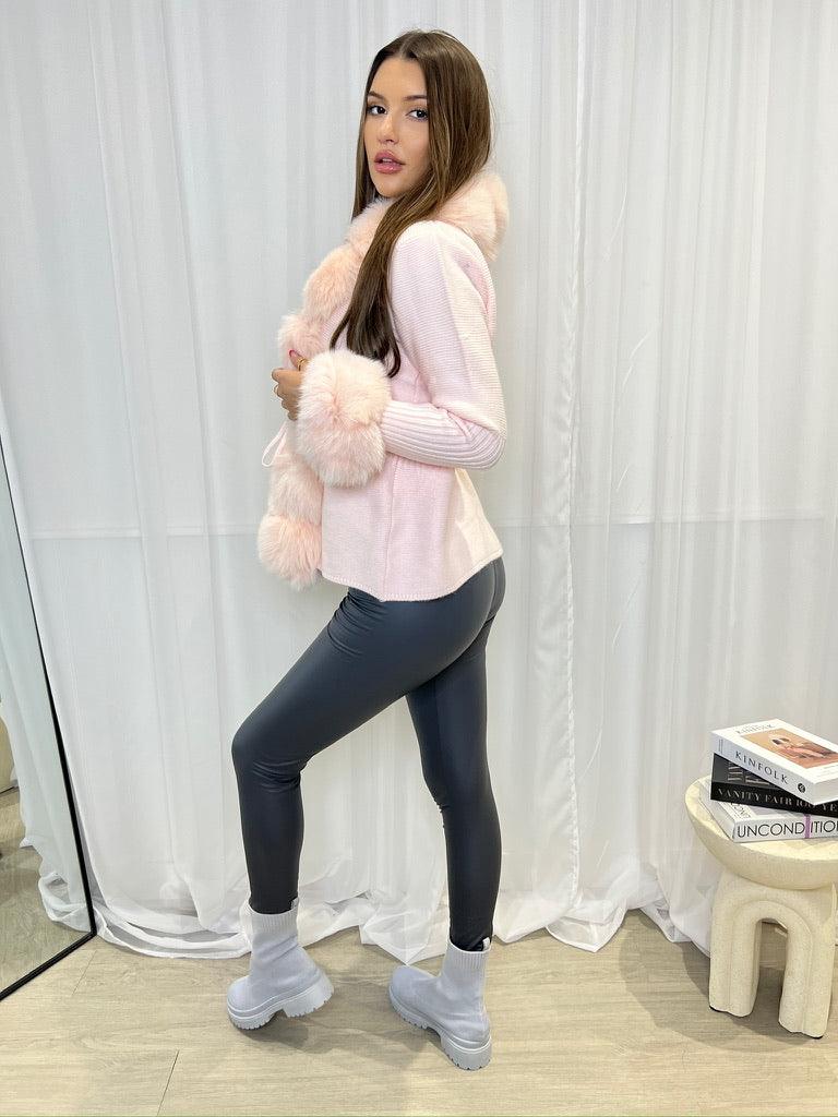 Baby Pink Luxury Fur Cardigan - H&L