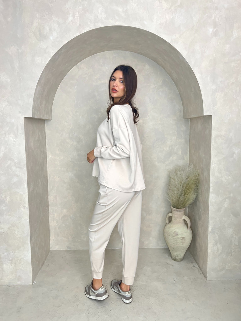 Beige Drawstring Jogging Bottoms - H&L