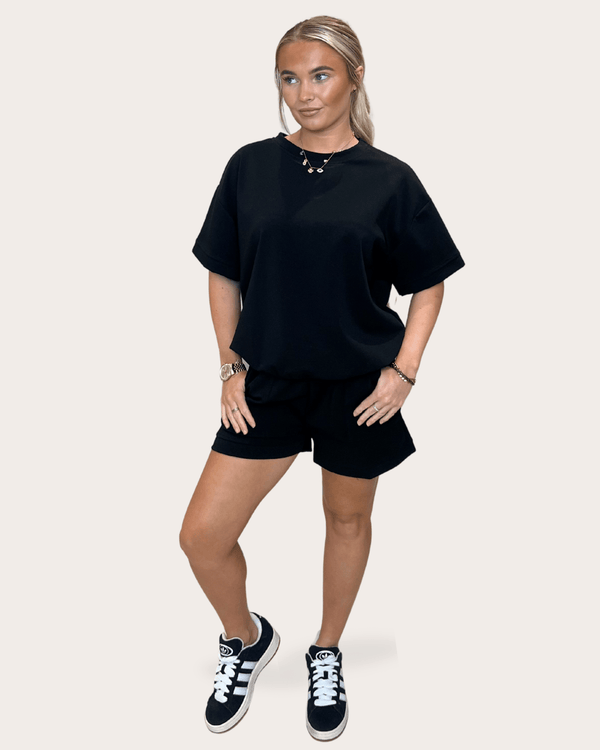 Black Banded T-Shirt And Short Co - Ord - H&L