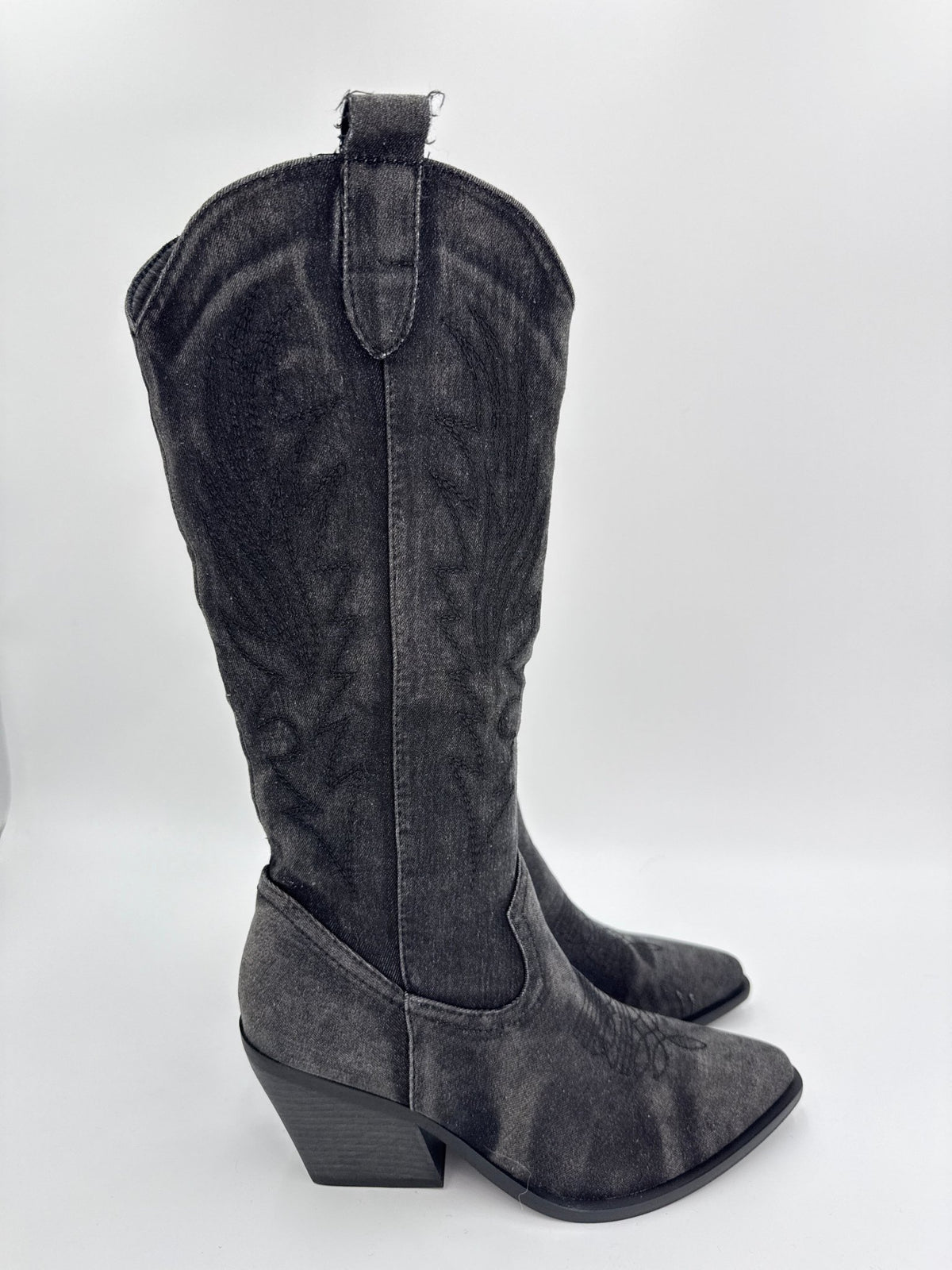 Black Denim Cowboy Boots - H&L – H&L