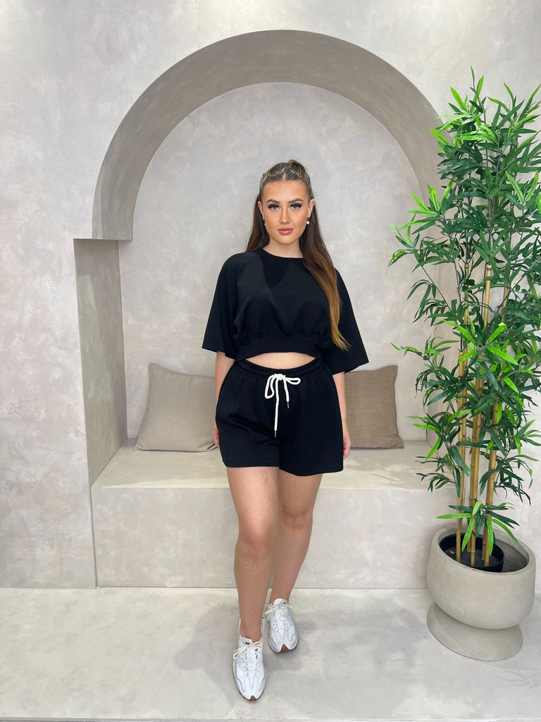 Black Drawstring Shorts - H&L
