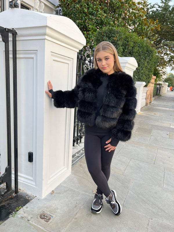 Black Kids Faux Fur Coat - H&L 